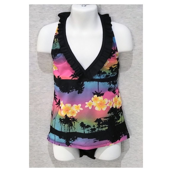 InGear Girl's Ruffle Halter Tankini - Size 10/12 - Picture 1 of 5
